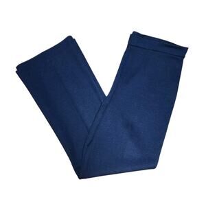 Vintage 70s Ecco Bay Pants Women’s Medium M Blue Ankle Trouser Wide Leg Knit USA
